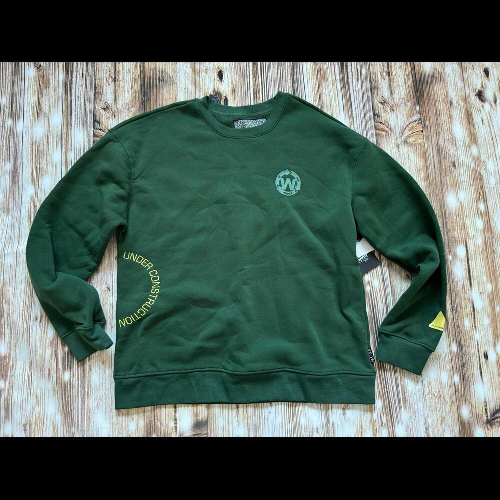 Brooklyn Cloth MFG Co. Green In The Works Graphic Crewneck Sweatshirt Size M NWT